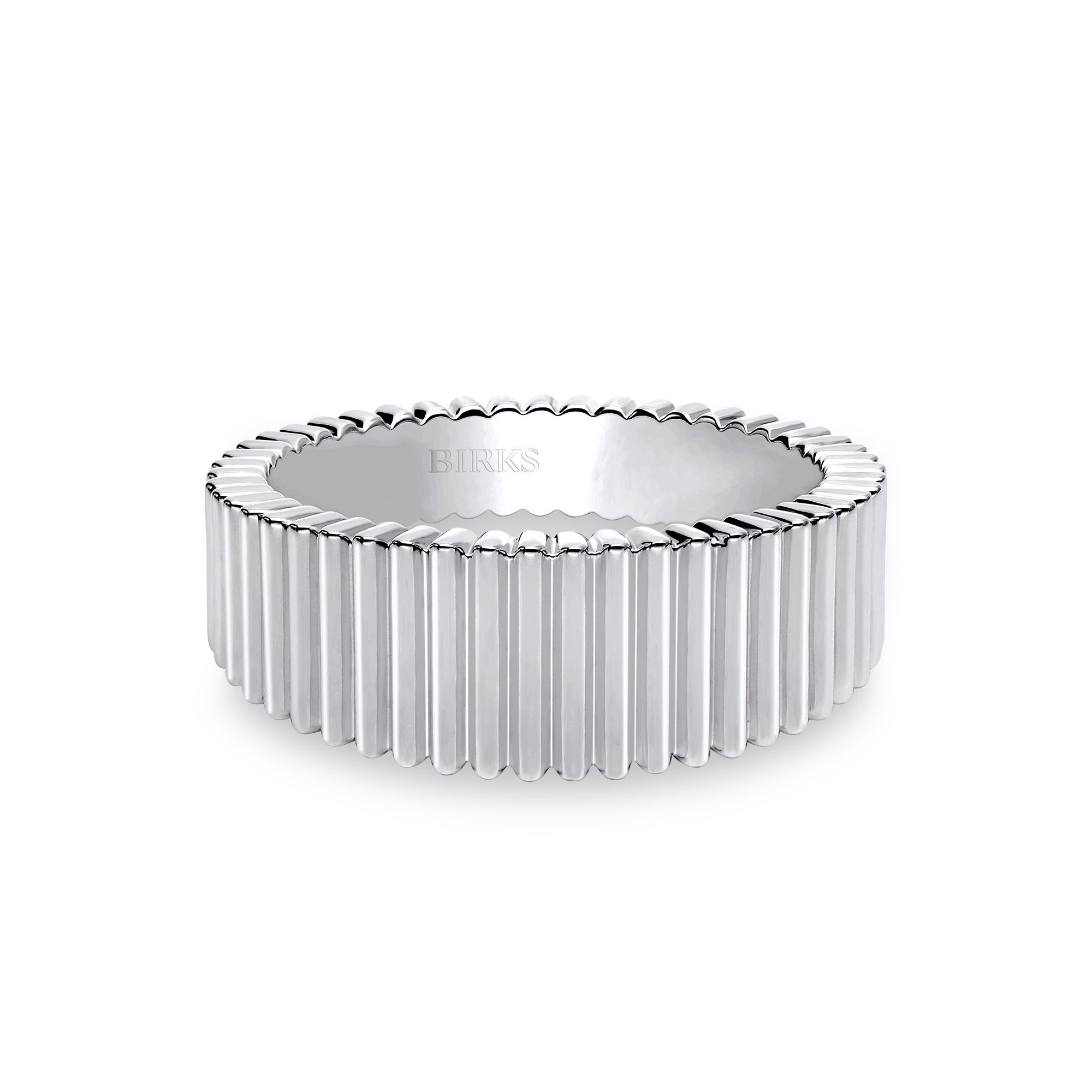 Birks Essentials Silver Pleated Tapered Ring 9 Maison Birks